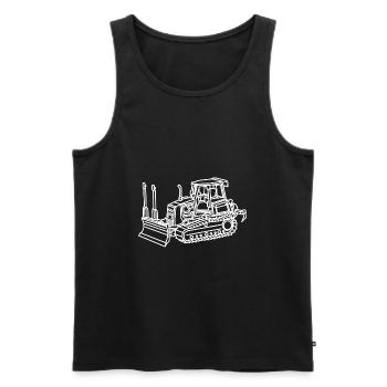 pelleteuse - Débardeur bio Premium Homme - noir - Devant - Michal (187cm)