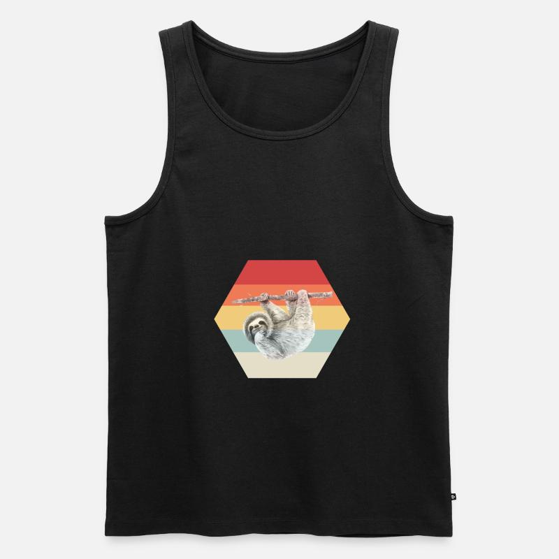 Faultier - Männer Premium Bio Tank Top - Schwarz