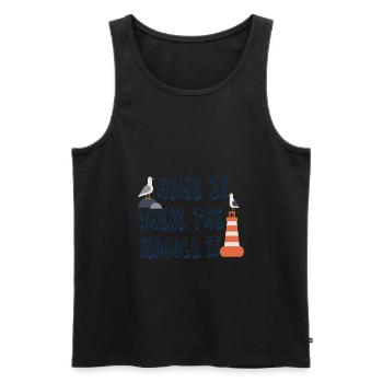 Zuhause ist, wo die Möwe ist - Männer Premium Bio Tank Top - Schwarz - Vorne - Michal (187cm)