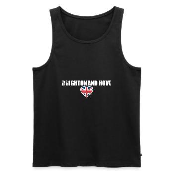 Brighton And Hove Royaume-Uni Vintage Drapeau britannique - Débardeur bio Premium Homme - noir - Devant - Michal (187cm)