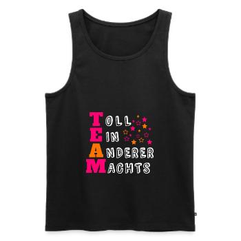 Team - Männer Premium Bio Tank Top - Schwarz - Vorne - Michal (187cm)