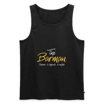 The barman l'homme la légende le mythe - Débardeur bio Premium Homme - noir - Devant - Michal (187cm)