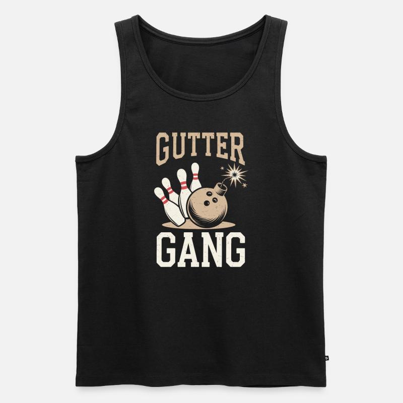Gutter Gang Bowler Bowling - Männer Premium Bio Tank Top - Schwarz