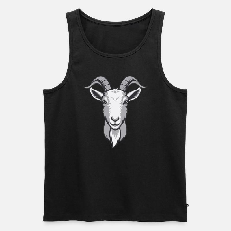 Ziege Ziegenbock - Männer Premium Bio Tank Top - Schwarz
