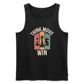 Think Move Win Chess Piece - Men's Premium Organic Tank Top - black - Front - Michal (187cm)