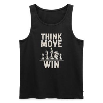 Think Move Win Chess Piece - Men's Premium Organic Tank Top - black - Front - Michal (187cm)