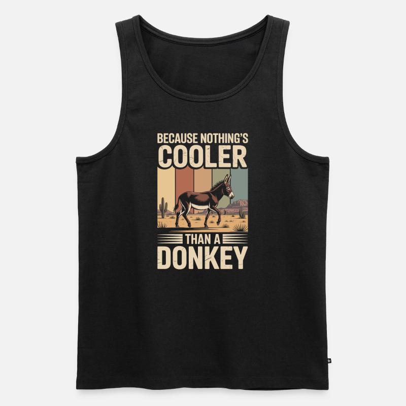 Esel Lustiger Spruch - Männer Premium Bio Tank Top - Schwarz