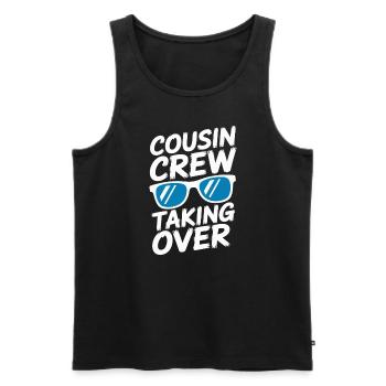 Cousin Crew reprend Cousins Cousine - Débardeur bio Premium Homme - noir - Devant - Michal (187cm)