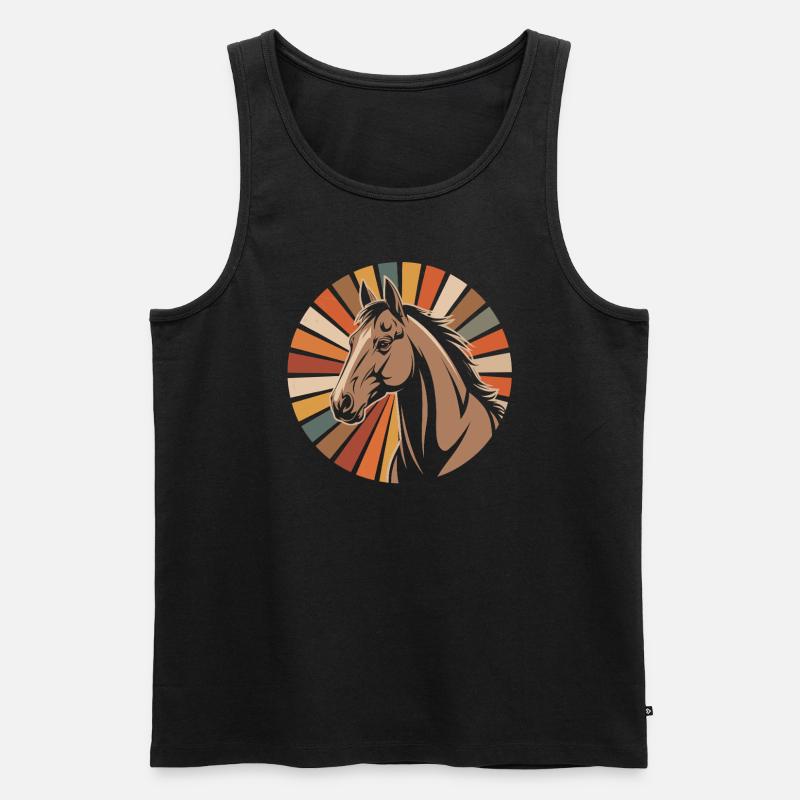 Pferd Reiter - Männer Premium Bio Tank Top - Schwarz