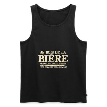Bière cadeau drôle citation drôle - Débardeur bio Premium Homme - noir - Devant - Michal (187cm)