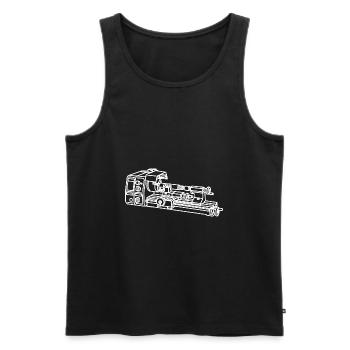 Drehbank - Männer Premium Bio Tank Top - Schwarz - Vorne - Michal (187cm)