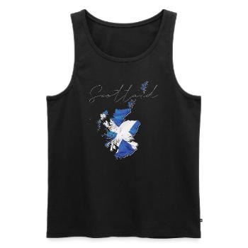 Scotland Flag in Scotland Map EN - Men's Premium Organic Tank Top - black - Front - Michal (187cm)