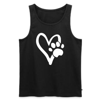 Paw heart - heart dog paw dog lover - Men's Premium Organic Tank Top - black - Front - AI Model Male 178 light (178cm)