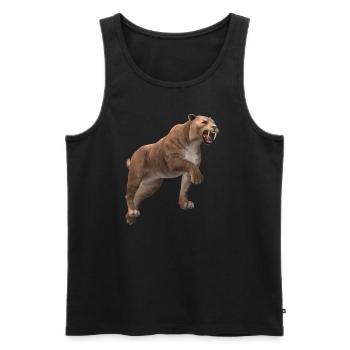 Saber-toothed tiger - Men's Premium Organic Tank Top - black - Front - Michal (187cm)
