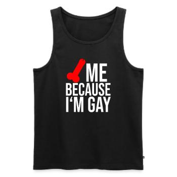 Ick me Because I am gay - Men's Premium Organic Tank Top - black - Front - AI Model Male 178 light (178cm)