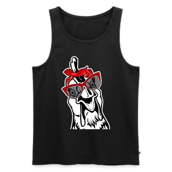 Sweet Chicken With Bandana Headband Glasses Girl - Men's Premium Organic Tank Top - black - Front - AI Model Male 178 light (178cm)