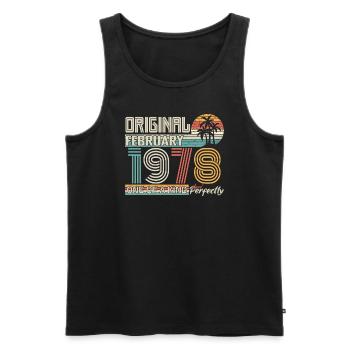 Februar 1978 Geburtstag Februar 1978 Geschenk - Männer Premium Bio Tank Top - Schwarz - Vorne - Michal (187cm)