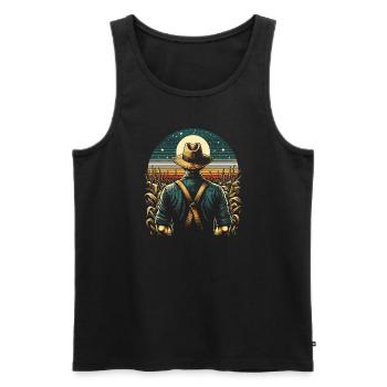Maisfeld Farmer - Stolz, Ehrenvoll, Legendär - Männer Premium Bio Tank Top - Schwarz - Vorne - AI Model Male 178 light (178cm)
