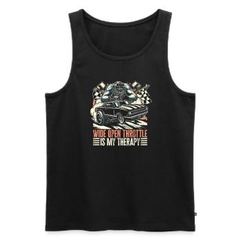 Wide Open Throttle - Therapy for Motorsport Fans - Men's Premium Organic Tank Top - black - Front - AI Model Male 178 light (178cm)