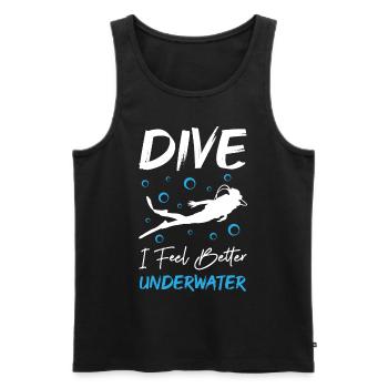 Dive I Feel Better Underwater - Men's Premium Organic Tank Top - black - Front - AI Model Male 178 light (178cm)