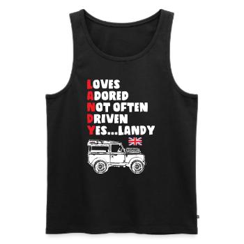 Its Landy - Men's Premium Organic Tank Top - black - Front - AI Model Male 178 light (178cm)