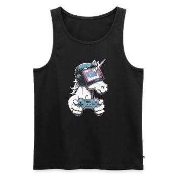 Gaming Unicorn - Männer Premium Bio Tank Top - Schwarz - Vorne - Michal (187cm)