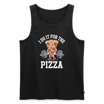 I Do It For Pizza Fun Gifts for Athletes - Men's Premium Organic Tank Top - black - Front - Michal (187cm)