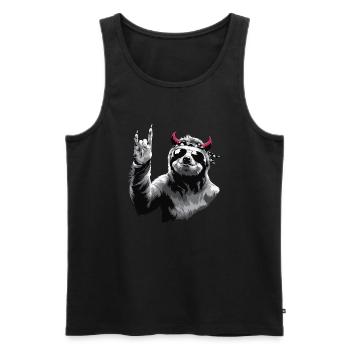Rocker Sloth - Idée cadeau amusante pour les motards - Débardeur bio Premium Homme - noir - Devant - AI Model Male 178 light (178cm)