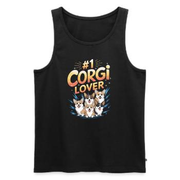 Corgi Lover Geschenk Vintage Bootleg Rap Corgi - Männer Premium Bio Tank Top - Schwarz - Vorne - Michal (187cm)
