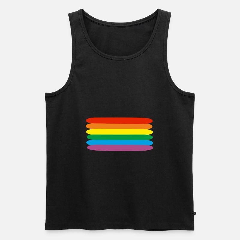 Rainbow - Regenbogen - Männer Premium Bio Tank Top - Schwarz