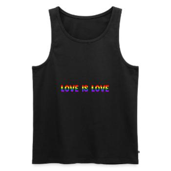 Rainbow Love Is Love LGBTQIA+ CSD Gay Pride - Men's Premium Organic Tank Top - black - Front - Michal (187cm)