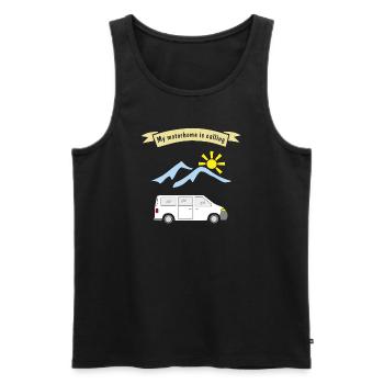 motorhome is calling - Männer Premium Bio Tank Top - Schwarz - Vorne - AI Model Male 178 light (178cm)