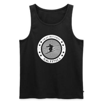 Skiing - Männer Premium Bio Tank Top - Schwarz - Vorne - AI Model Male 178 light (178cm)