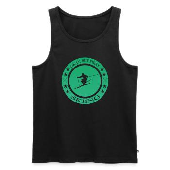 Ski fahren Geschenkidee Spruch Skiing - Männer Premium Bio Tank Top - Schwarz - Vorne - Michal (187cm)