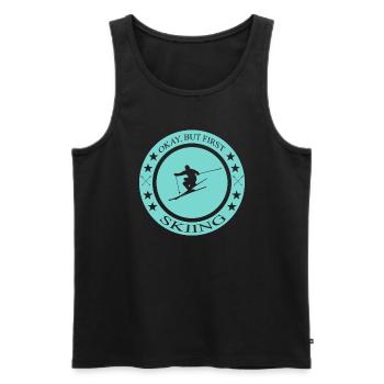 Ski fahren, Spruch Ski, Skiing - Männer Premium Bio Tank Top - Schwarz - Vorne - AI Model Male 178 light (178cm)