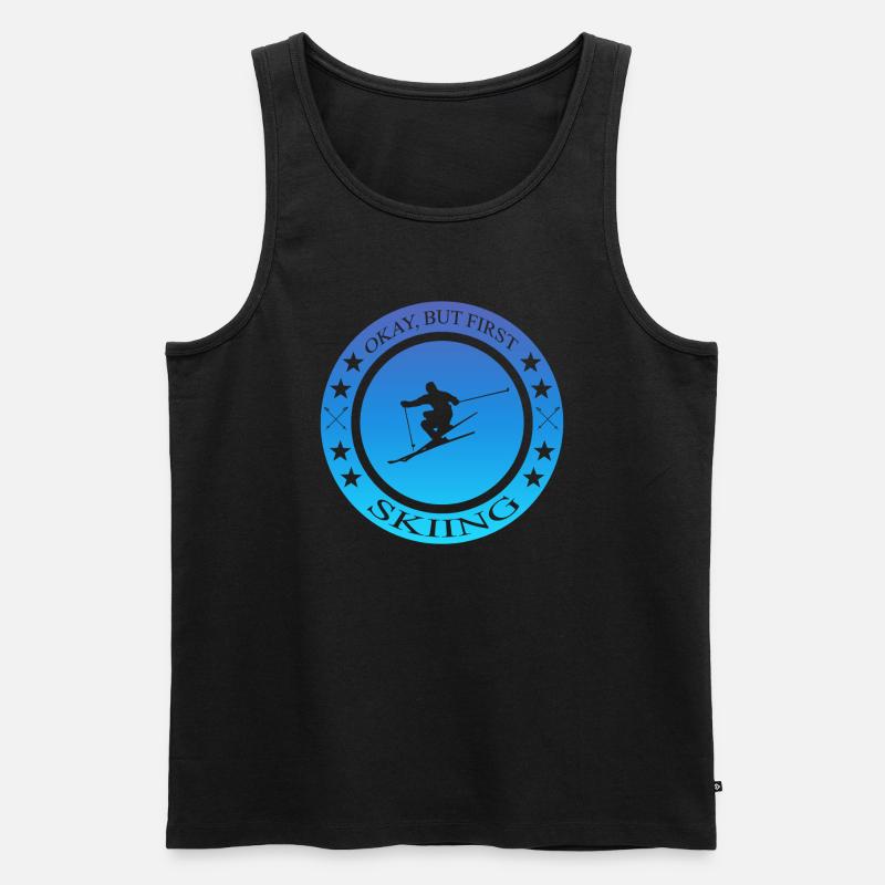 Skiing - Männer Premium Bio Tank Top - Schwarz
