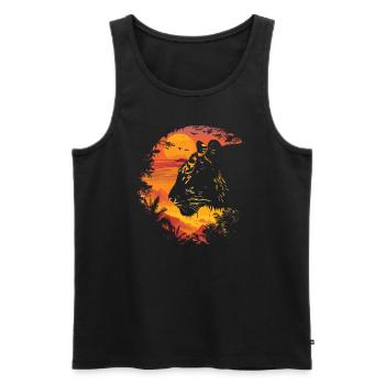 Tiger Wildkatze Jungle - Männer Premium Bio Tank Top - Schwarz - Vorne - AI Model Male 178 light (178cm)