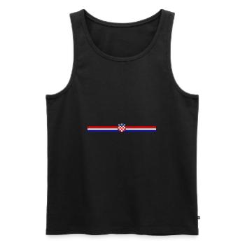 Kroatien Flagge Linie Herz Dekor - Männer Premium Bio Tank Top - Schwarz - Vorne - AI Model Male 178 light (178cm)