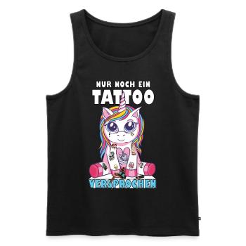 Unicorn Tattoo Einhorn nur noch ein Tattoo - Männer Premium Bio Tank Top - Schwarz - Vorne - Michal (187cm)