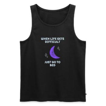 When life gets difficult just go to bed Shirt - Men's Premium Organic Tank Top - black - Front - Michal (187cm)