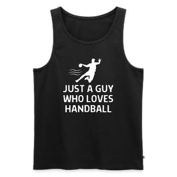 Handball Handballer Spruch Geschenk - Männer Premium Bio Tank Top - Schwarz - Vorne - Michal (187cm)