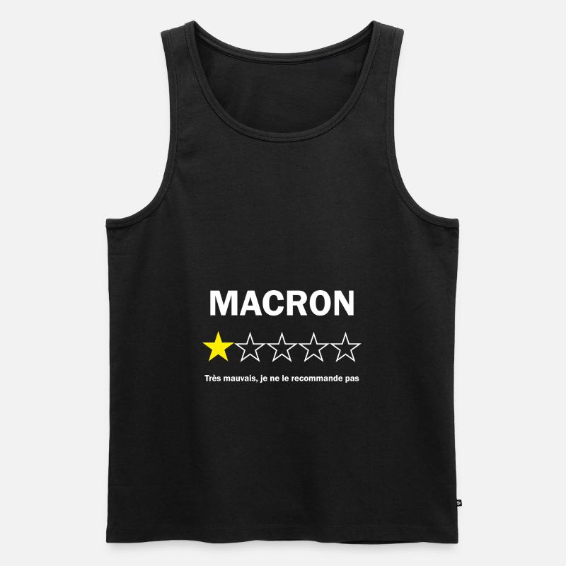 macron je ne le recommande pas : humour- cool - Débardeur bio Premium Homme - noir