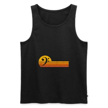 Bass Clef Basschlüssel Retro Bassist Geschenk - Männer Premium Bio Tank Top - Schwarz - Vorne - Michal (187cm)