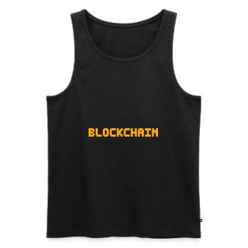 Blockchain Pixel - Männer Premium Bio Tank Top - Schwarz - Vorne - AI Model Male 178 light (178cm)