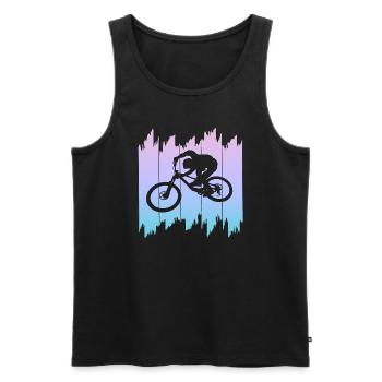 Bike, Fahrrad, Downhill - Männer Premium Bio Tank Top - Schwarz - Vorne - AI Model Male 178 light (178cm)