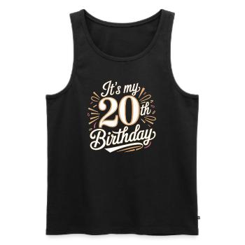 It's my 20th Birthday - Débardeur bio Premium Homme - noir - Devant - Michal (187cm)