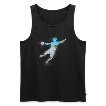 Handball, handballer, Beachhandball,Graffiti - Männer Premium Bio Tank Top - Schwarz - Vorne - Michal (187cm)