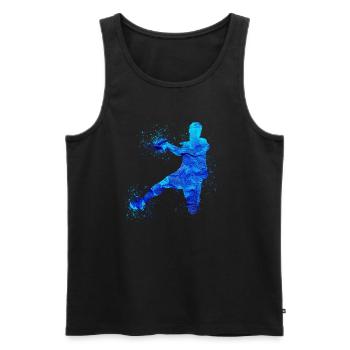 Handball, handballer, Beachhandball,Graffiti - Männer Premium Bio Tank Top - Schwarz - Vorne - Michal (187cm)