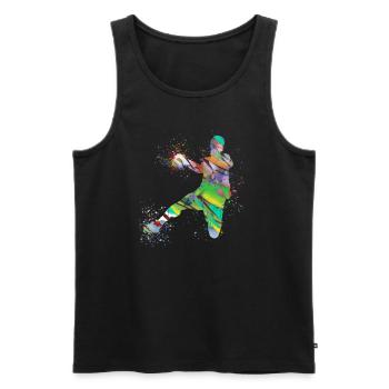 Handball, handballer, Beachhandball,Graffiti - Männer Premium Bio Tank Top - Schwarz - Vorne - Michal (187cm)