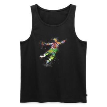 Handball, handballer, Beachhandball,Graffiti - Männer Premium Bio Tank Top - Schwarz - Vorne - Michal (187cm)